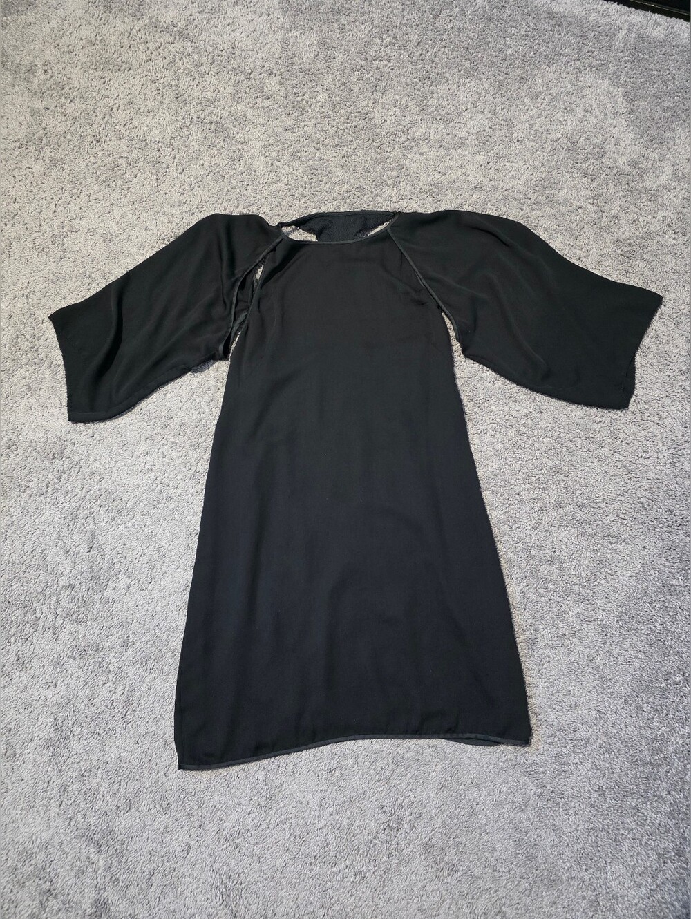 Halston Heritage Black Mini Dress with Flutter Sleeves